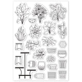 Craspire Plant, Potted Plant, Leaves, Cactus Clear Silicone Stamp Seal for Card Making Decoration and DIY Scrapbooking