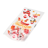 2 Bag Christmas Theme OPP Plastic Storage Bags, for Chocolate, Candy, Cookies Gift Packing, Christmas Themed Pattern, 27x13x0.01cm, 100pcs/bag