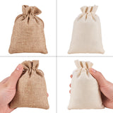 1 Set Burlap Packing Pouches Drawstring Bags, Mixed Color, 12x9cm, 12pcs/color, 24pcs/set