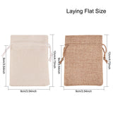 1 Set Burlap Packing Pouches Drawstring Bags, Mixed Color, 12x9cm, 12pcs/color, 24pcs/set