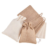 1 Set Burlap Packing Pouches Drawstring Bags, Mixed Color, 12x9cm, 12pcs/color, 24pcs/set