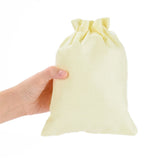 25 pc Burlap Packing Pouches Drawstring Bags, Lemon Chiffon, 23x17cm