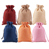 1 Set 30PCS 6 Color Burlap Bags with Drawstring Jute Gift Bags Jewelry Pouch for Wedding Party Christmas and DIY Craft-14x10cm (5.5x 3.9Inch)