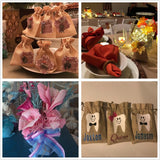 1 Set 25PCS Burlap Bags with Drawstring Gift Bags Jewelry Pouch for Wedding Party Treat and DIY Craft - 5.5 x 3.9 Inch, Cream