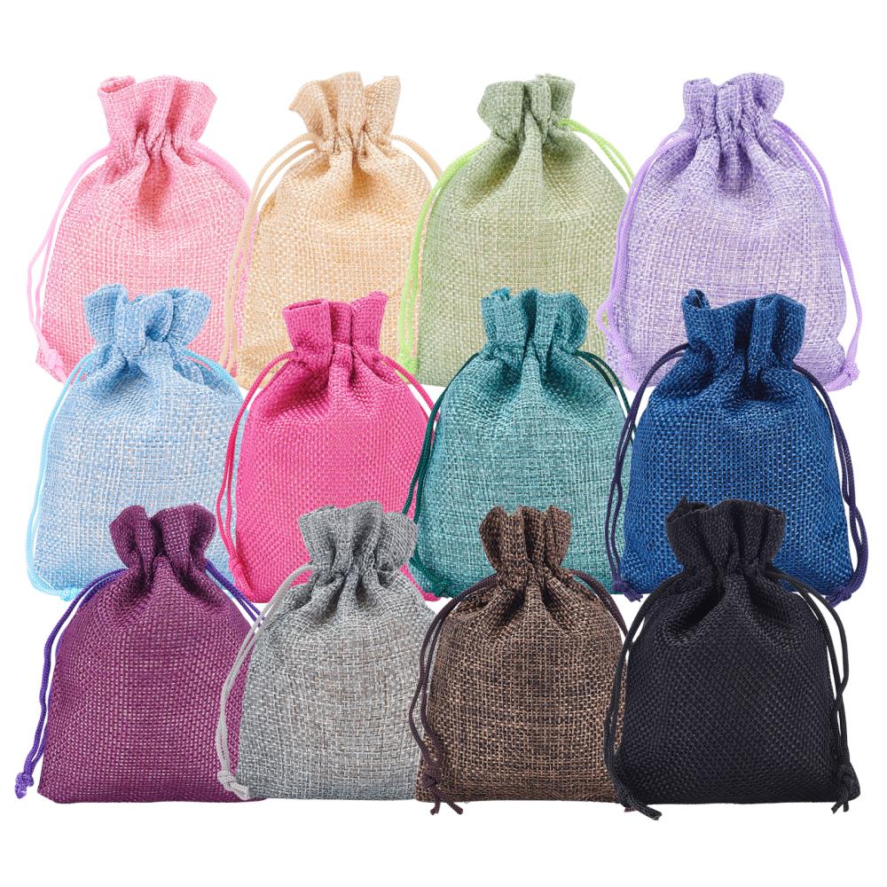 Craspire 1 Set 24 PCS 12 Color Burlap Bags with Drawstring Gift Bags  Jewelry Pouch for Wedding Party and DIY Craft, Flat Measurement: 12cm x 9 cm  (4.72 x 3.54 Inch) – CRASPIRE