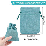 1 Set 24 PCS 12 Color Burlap Bags with Drawstring Gift Bags Jewelry Pouch for Wedding Party and DIY Craft, Flat Measurement: 12cm x 9 cm (4.72 x 3.54 Inch)