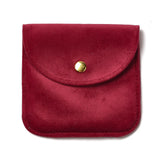 10 pc Velvet Jewelry Storage Pouches, Square Jewelry Bags with Golden Tone Snap Fastener, for Earring, Rings Storage, Red, 9.8x9.8x0.75cm