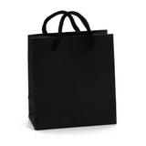 20 pc Rectangle Paper Bags, with Handles, for Gift Bags and Shopping Bags, Black, 12x11x0.6cm