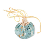 10 pc Chinese Brocade Sachet Coin Purses, Drawstring Floral Embroidered Jewelry Bag Gift Pouches, for Women Girls, Aquamarine, 9.2x12cm