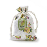 20 pc Burlap Packing Pouches, Drawstring Bags, Rectangle with Birdcage Pattern, Colorful, 14~14.4x10~10.2cm