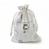 20 pc Burlap Packing Pouches, Drawstring Bags, Rectangle with Sailboat Pattern, Colorful, 17.7~18x13.1~13.3cm