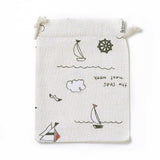 20 pc Burlap Packing Pouches, Drawstring Bags, Rectangle with Sailboat Pattern, Colorful, 17.7~18x13.1~13.3cm