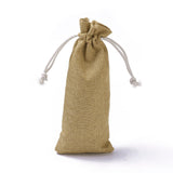 20 pc Burlap Packing Pouches, Drawstring Bags, Tan, 23.8~24x7.7~8cm