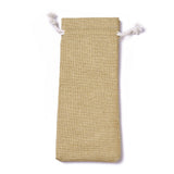 20 pc Burlap Packing Pouches, Drawstring Bags, Tan, 23.8~24x7.7~8cm