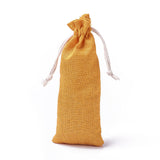 20 pc Burlap Packing Pouches, Drawstring Bags, Goldenrod, 23.8~24x7.7~8cm