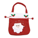 10 pc Christmas Velvet Candy Bags Decorations, Drawstring Cartoon Doll Bag, with Handle, for Christmas Party Snack Gift Ornaments, Santa Claus, Red, 37.5x20x10~21cm