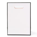 12 pc Rectangle Paper Bags, Flip Over Paper Bag, with Handle and Plastic Window, White, 30x21.5x13cm