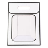 12 pc Rectangle Paper Bags, Flip Over Paper Bag, with Handle and Plastic Window, White, 30x21.5x13cm