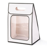 12 pc Rectangle Paper Bags, Flip Over Paper Bag, with Handle and Plastic Window, White, 30x21.5x13cm