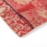 5 pc Silk Pouches, with Zipper, Red, 33.7~33.8x23.9~24.2cm