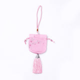 10 pc Silk Packing Pouches, Vintage Scented Sachet Perfume Bag, with Tassel, Pearl Pink, 32~34cm