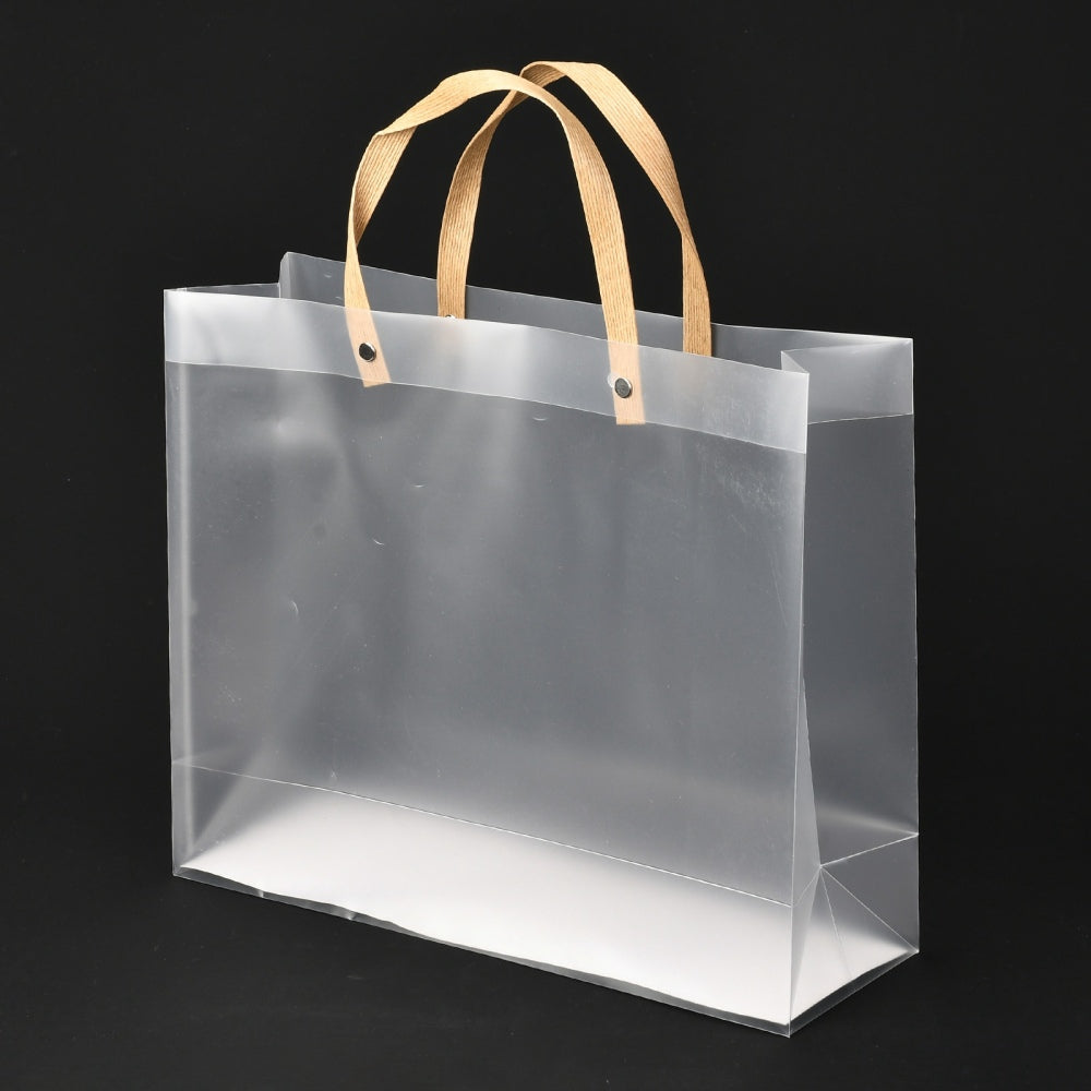 CRASPIRE 1 Bag Christmas Theme Transparent Rectangle Plastic Bags, with  Handle, for Shopping, Crafts, Gifts, Clear, 35x30cm, 10pcs/bag