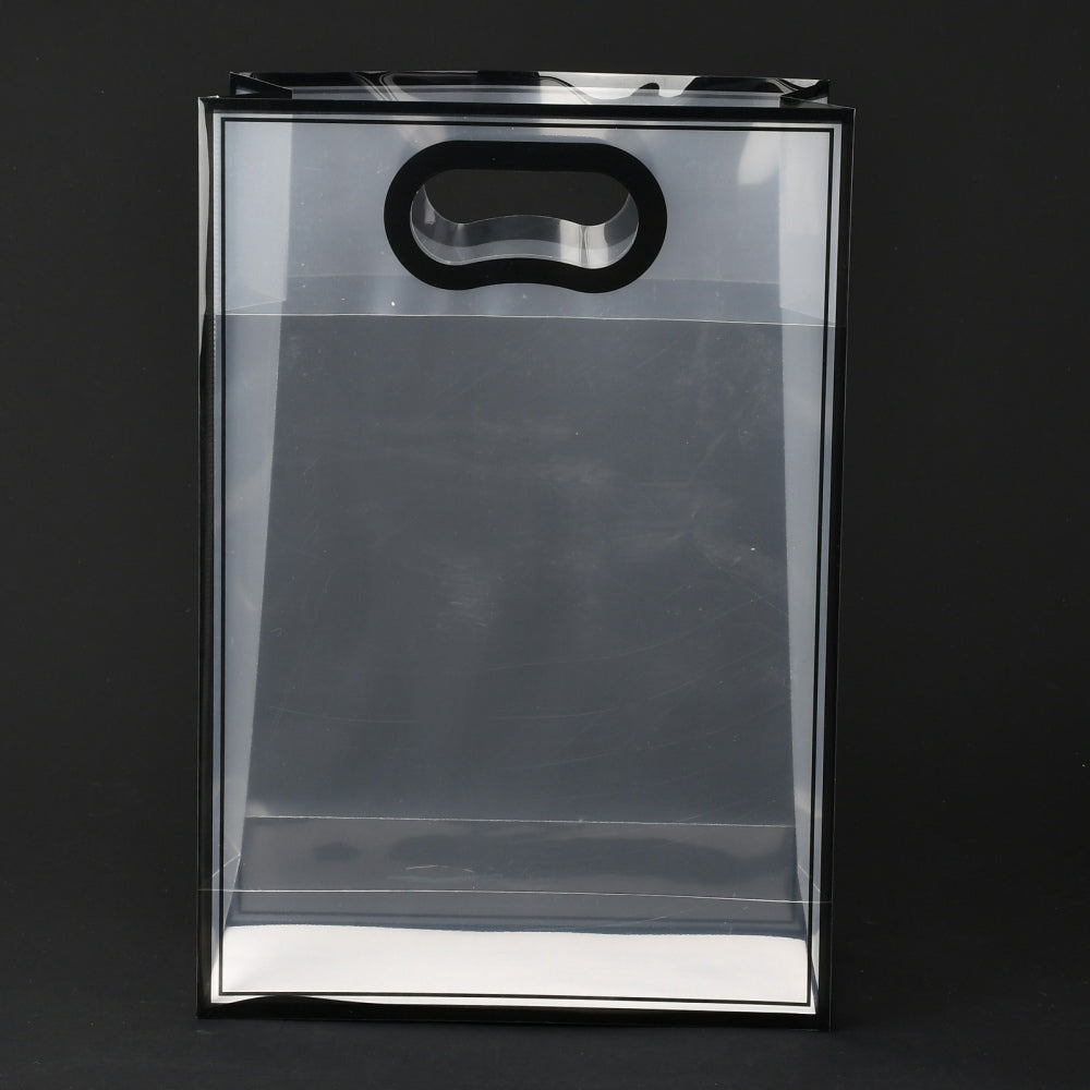 16x6x12 Clear Frosted Loop-handle Plastic Bags - 3 Mil