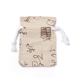 50 pc Rectangle Hemp Cloth Pouches, Antique White, 13x10cm