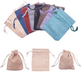 1 Set 30 Pcs 3.54 Long Burlap Packing Pouches with Drawstring, Linen Burlap Pouches Gift Bags Small Candy Pouch Gunny Sack Bags for Christmas Party Wedding Favors Jewelry Bags, Mixed Color