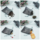 24 pc Polyester Drawstring Bags, Jewelry and Candy Pouches, for for Christmas Wedding Party Favors, Rectangle, Gray, 10.3x8.4x0.16cm