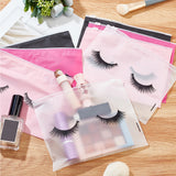 1 Bag 80 Pcs 4 Colors Eyelash Makeup Bags, Eyelash Aftercare Bags Eyelash Cosmetic Bags with Zipper Plastic Travel Bags Packaging for DIY Craft Beads Makeup Brush Stroage