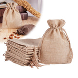 20 pc Burlap Packing Pouches Drawstring Bags, Tan, 13.5x9.5cm