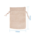 20 pc Burlap Packing Pouches Drawstring Bags, Tan, 13.5x9.5cm