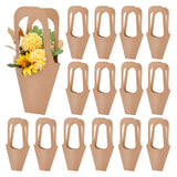 1 Set 20pcs Flower Sleeves Bag Kraft Paper Floral Gift Bags Long Handle Flower Display Bag for Bouquet Wrapping Wedding Party Home Decor Small Business, 14x7.5