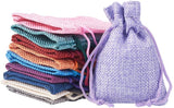 1 Set 10 pcs Burlap Bags Drawstring Gift Bags, Favour Bags Pouches for Wedding Party and DIY Craft, 10 Colors, 9x7cm