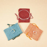 1 Set 10 pcs Burlap Bags Drawstring Gift Bags, Favour Bags Pouches for Wedding Party and DIY Craft, 10 Colors, 9x7cm