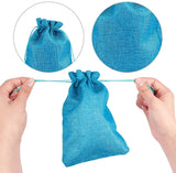 1 Set Burlap Packing Pouches Drawstring Bags, Mixed Color, 18x13cm, 1pc/color, 10pcs/set