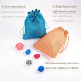 1 Set Burlap Packing Pouches Drawstring Bags, Mixed Color, 18x13cm, 1pc/color, 10pcs/set