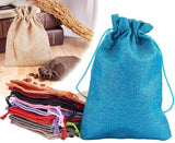 1 Set Burlap Packing Pouches Drawstring Bags, Mixed Color, 18x13cm, 1pc/color, 10pcs/set