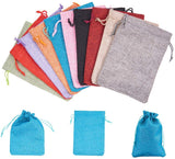 1 Set Burlap Packing Pouches Drawstring Bags, Mixed Color, 18x13cm, 1pc/color, 10pcs/set