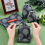 1 Set 20pcs 2 Size Cloth Packing Pouches Drawstring Bags Reusable Grocery Bags Candy Travel Purse for Candy Wedding Party Valentine Favors Rectangle with Tree of Life, SteelBlue