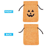 30 pc 30pcs Imitation Burlap Bags 14x10cm Pumpkin Orange Pouches Drawstring Bags for Halloween Candy Party Favors Small Items Jewelry Storage