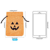 30 pc 30pcs Imitation Burlap Bags 14x10cm Pumpkin Orange Pouches Drawstring Bags for Halloween Candy Party Favors Small Items Jewelry Storage