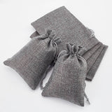 50 pc Burlap Packing Pouches Drawstring Bags, Gray, 13.5~14x9.5~10cm