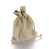 50 pc Burlap Packing Pouches Drawstring Bags, Dark Khaki, 20x15cm