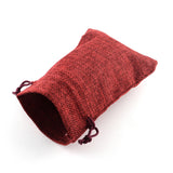 50 pc Burlap Packing Pouches Drawstring Bags, Dark Red, 20x15cm