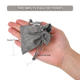 50 pc Burlap Packing Pouches Drawstring Bags, Gray, 9x7cm