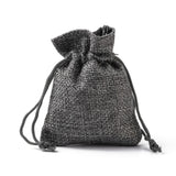 50 pc Burlap Packing Pouches Drawstring Bags, Gray, 9x7cm