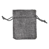 50 pc Burlap Packing Pouches Drawstring Bags, Gray, 9x7cm