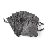 50 pc Burlap Packing Pouches Drawstring Bags, Gray, 9x7cm